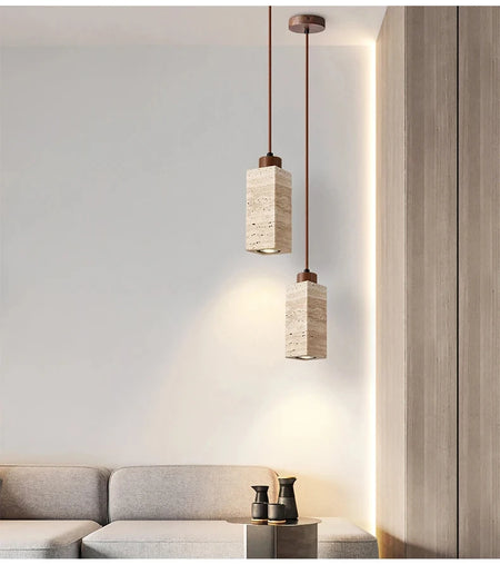 Pendant Light - Yellow Marble Droplight Dining Table Japan Wabi-Sabi Pendant Light SW-36210458 - SWEET-LIGHTS
