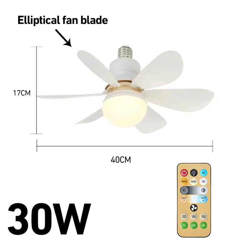 Fans - Smart 2 In 1 Ceiling Fan With Remote Control Energy-saving Lighting E27 SW-36210345 - SWEET-LIGHTS