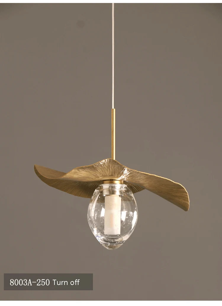 Pendant Light - Lotus Leaf Minimalist Hammered Brass Lamp SW-36210345 - SWEET-LIGHTS