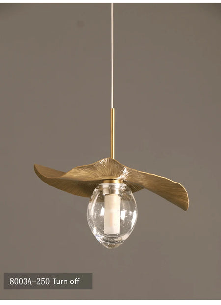 Pendant Light - Lotus Leaf Minimalist Hammered Brass Lamp SW-36210345 - SWEET-LIGHTS