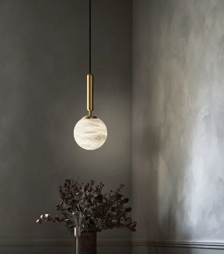 Pendant Light - Modern Marble All Copper Single Head Lamp SW-36210789 - SWEET-LIGHTS