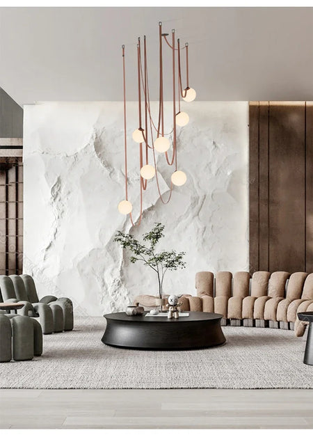 Pendant Light - Nordic Leather Chandelier LED Lamps for Duplex SW-36210345 - SWEET-LIGHTS