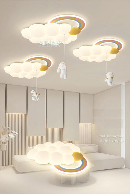 Children Lighting - Cartoon Cloud Rainbow Ceiling Light Bear Horse Rabbit Bedroom Lamps Eye Care Chandelier SW-36210345 - SWEET-LIGHTS