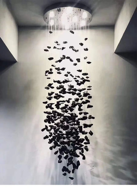 Pendant Light - Black Art Crystal Chandelier LED Luxury Staircase Home Light Fixtures SW-36214567 - SWEET-LIGHTS