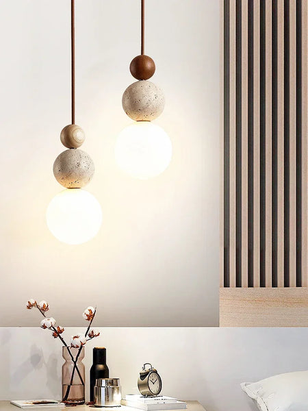 Pendant Light - Luma Cream Yellow Travertine Stone Lamp SW-36210324 - SWEET-LIGHTS