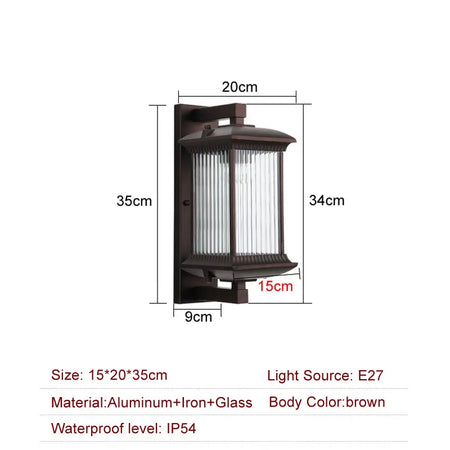 Outdoor Light - Metal Waterproof Outdoor Wall Lamp AC90-260V for Hotel Villa Porch Garden SW-36210457 - SWEET-LIGHTS