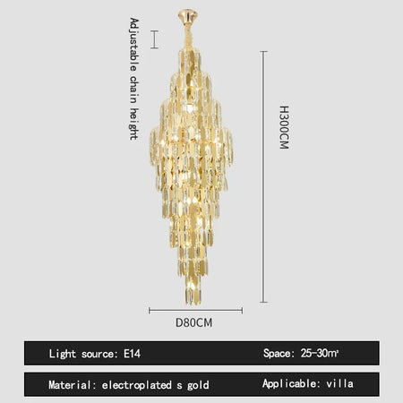 Chandelier - Duplex Building Villa Living Room Crystal Lamp SW-36210457 - SWEET-LIGHTS
