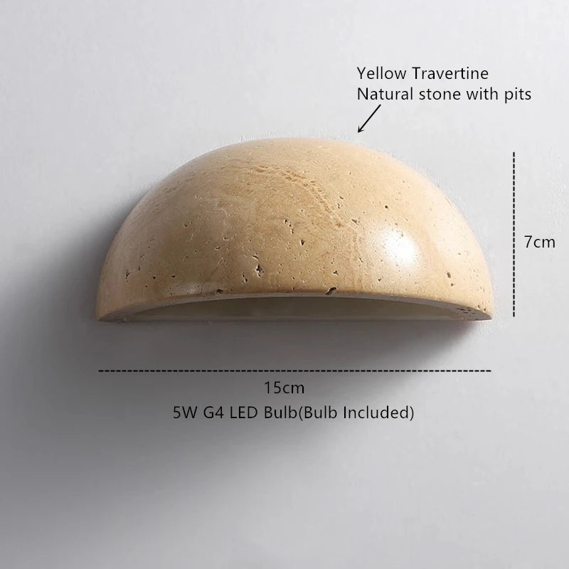 Wall Light - IWHD Modern Nordic LED Walnut Yellow Travertine Lamp SW-36210357 - SWEET-LIGHTS