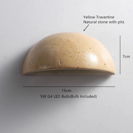 Wall Light - IWHD Modern Nordic LED Walnut Yellow Travertine Lamp SW-36210357 - SWEET-LIGHTS