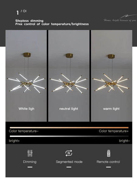 Pendant Light - Nordic Geometry Restaurant Chandelier LED Remote SW-36210789 - SWEET-LIGHTS