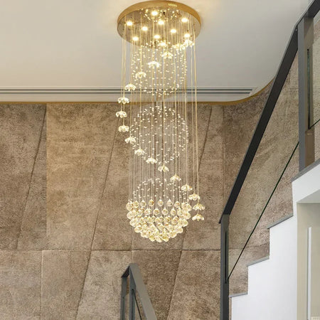 Chandelier - Modern Long Staircase Crystal Pendant Light SW-36210123 - SWEET-LIGHTS