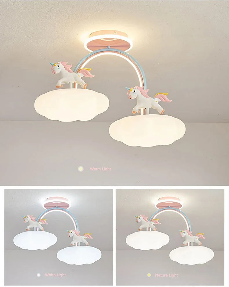 Children Lighting - Nordic Child Unicorn Ceiling Light Dimmable for Girl Bedroom Nursery Home Decor SW-36210458 - SWEET-LIGHTS