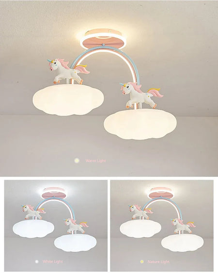 Children Lighting - Nordic Child Unicorn Ceiling Light Dimmable for Girl Bedroom Nursery Home Decor SW-36210458 - SWEET-LIGHTS