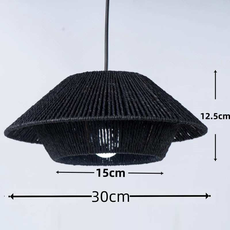 Lampshade - 30cm Paper Rope Hand Knit Vintage Light Cover SW-36210457 - SWEET-LIGHTS