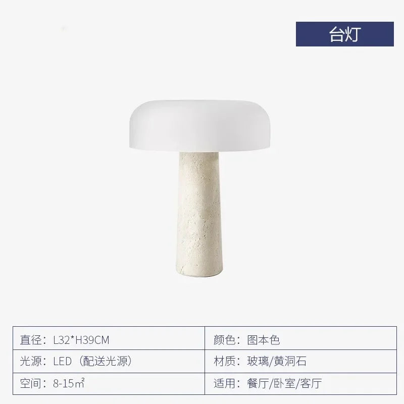Table Lamp - Personality Simple Natural Travertine LED Mushroom Lamp SW-36210347 - SWEET-LIGHTS
