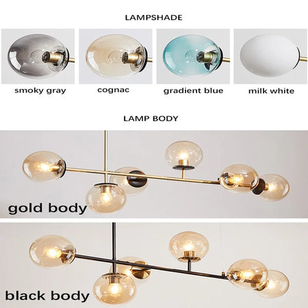Pendant Light - Modern Minimalist Glass Ball Chandelier For Dining Room Kitchen Island Living Room SW-36210345 - SWEET-LIGHTS