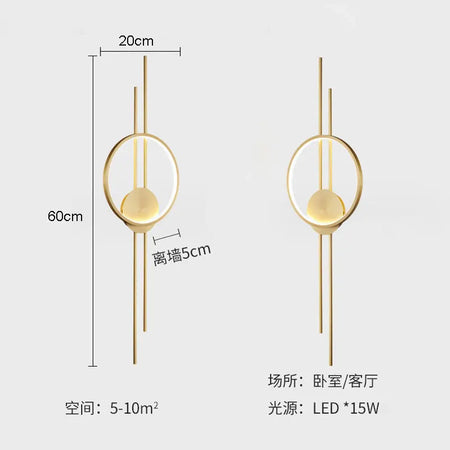 Wall Light - Minimalist Postmodern Wall Lamp for Living Room Bedroom Nordic Modern Aisle SW-36210346 - SWEET-LIGHTS