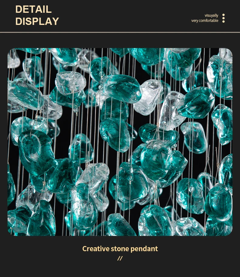 Chandelier - Luxury Large Green Crystal Stone for Lobby Staircase LED SW-36210347 - SWEET-LIGHTS