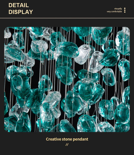 Chandelier - Luxury Large Green Crystal Stone for Lobby Staircase LED SW-36210347 - SWEET-LIGHTS