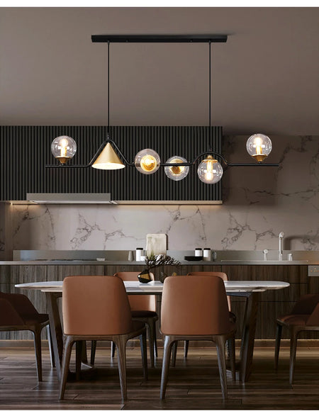 Pendant Light - Nordic Black LED Chandelier E14 Glass Ball SW-36210374 - SWEET-LIGHTS