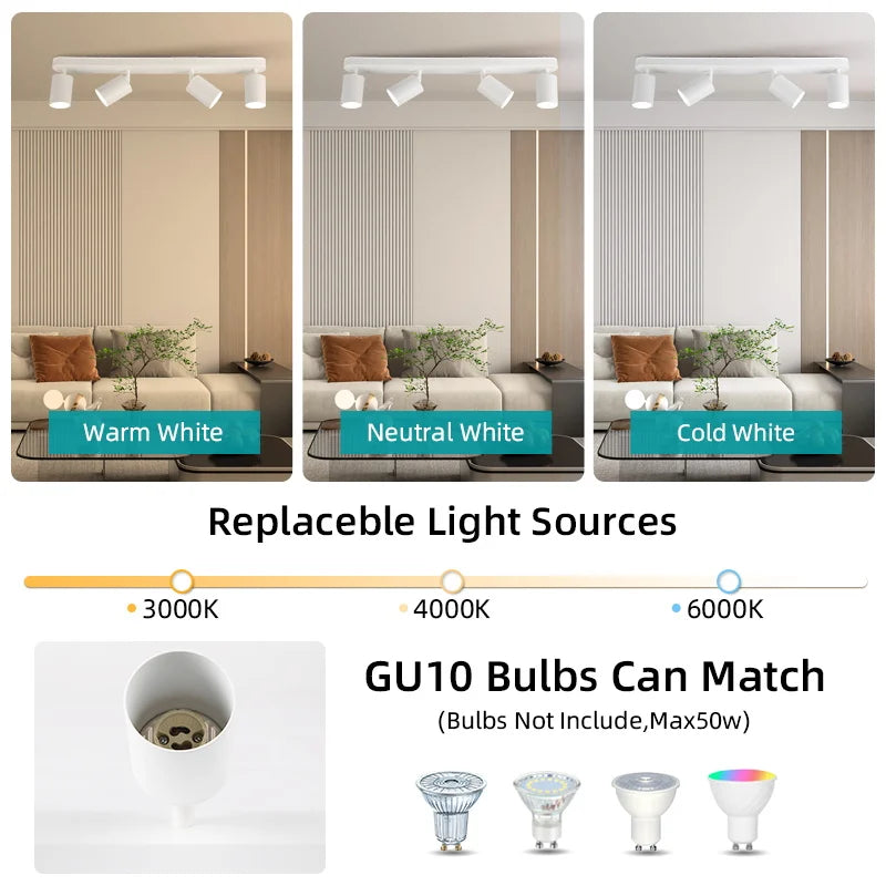 Spotlight - LED Ceiling Spotlights Replaceable Bulb Pendant Lamps Kitchen Decor Indoor Lighting SW-36210478 - SWEET-LIGHTS