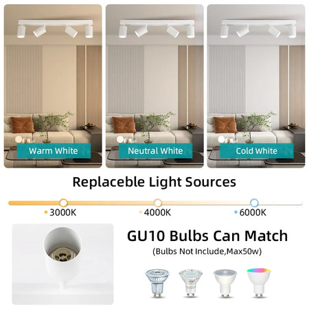 Spotlight - LED Ceiling Spotlights Replaceable Bulb Pendant Lamps Kitchen Decor Indoor Lighting SW-36210478 - SWEET-LIGHTS