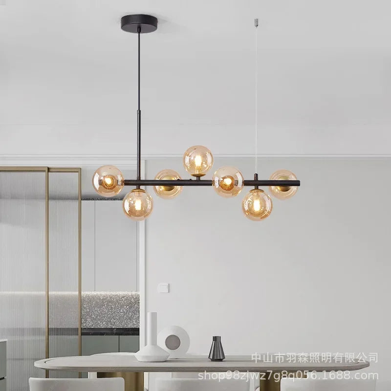Pendant Light - Modern Long Dining Room Chandelier Glass Ball Lampshade Light Over The Table Kitchen Office Pendant Lamp Home Decor Luminaires SW-36210789 - SWEET-LIGHTS