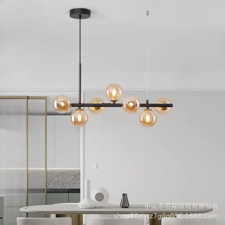 Pendant Light - Modern Long Dining Room Chandelier Glass Ball Lampshade Light Over The Table Kitchen Office Pendant Lamp Home Decor Luminaires SW-36210789 - SWEET-LIGHTS