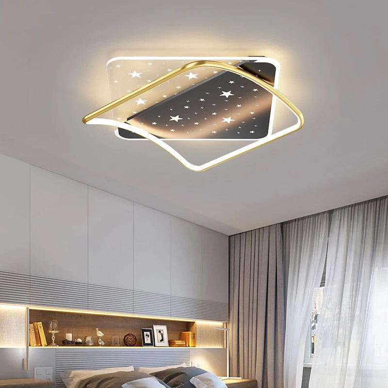Ceiling Light - New Modern LED Black/Gold with Remote Control SW-36210678 - SWEET-LIGHTS