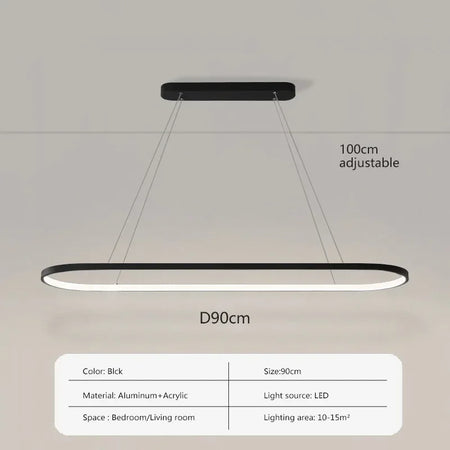 Pendant Light - Modern LED 70/90cm Elliptical Lamp SW-36210789 - SWEET-LIGHTS