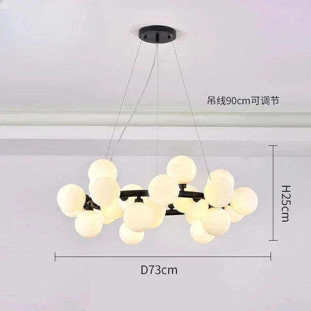 Pendant Light - Nordic LED Glass Ball Chandelier Gold Black Home Decor Lamp SW-36210234 - SWEET-LIGHTS