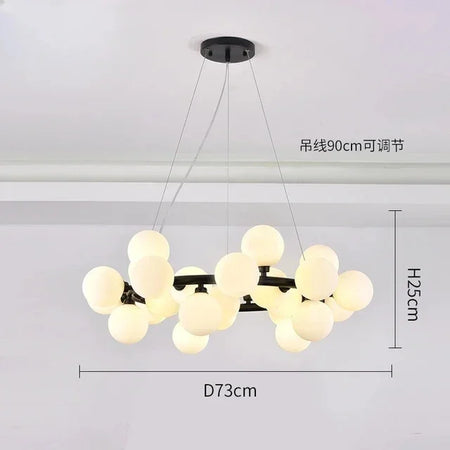 Pendant Light - Nordic LED Glass Ball Chandelier Gold Black Home Decor Lamp SW-36210234 - SWEET-LIGHTS