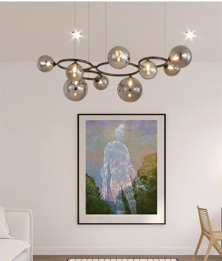 Pendant Light - Magic Beans Chandelier Smoke Grey Glass SW-36210789 - SWEET-LIGHTS