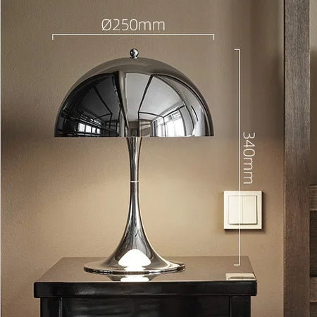 Table Lamp - Mushroom Denmark Chrome Desk Light E27 Bulb SW-36210458 - SWEET-LIGHTS