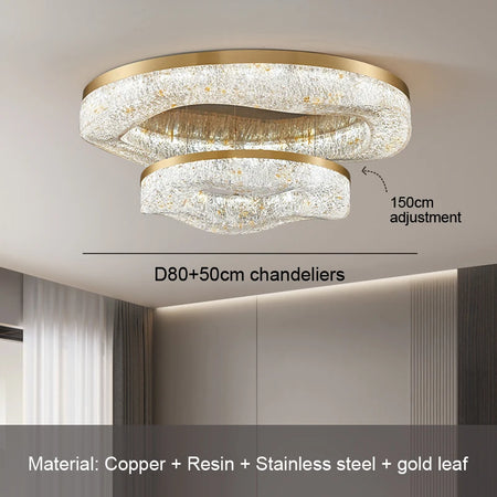 Ceiling Light - AiPaiTe Gold Rounded Copper Chandelier SW-36210579 - SWEET-LIGHTS