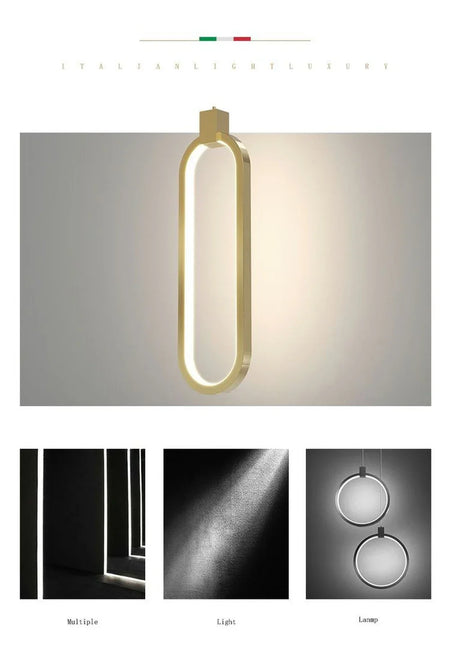 Pendant Light - Modern LED Black Gold Circular Chandelier SW-36210789 - SWEET-LIGHTS