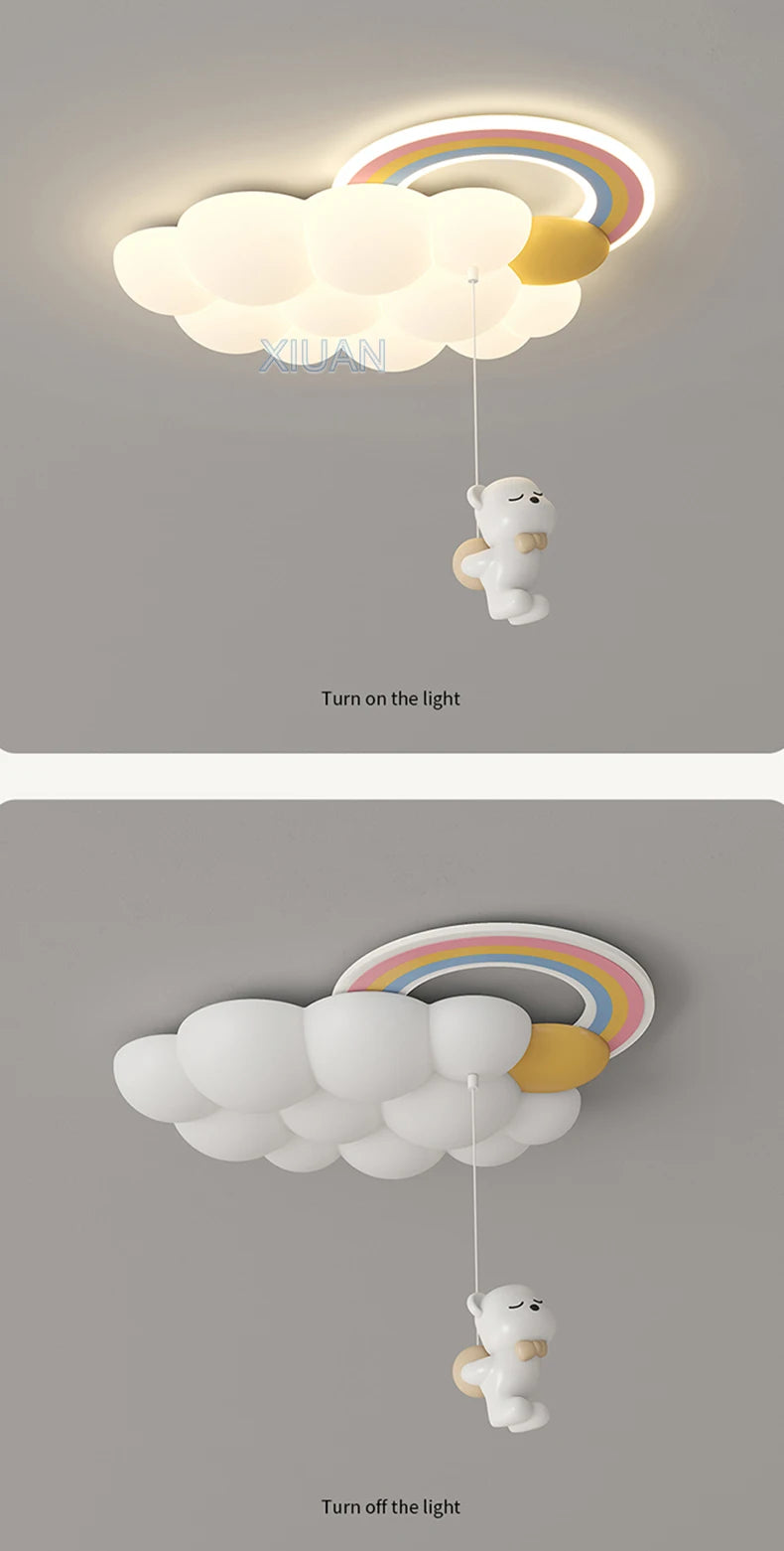 Children Lighting - Cartoon Cloud Rainbow Ceiling Light Bear Horse Rabbit Bedroom Lamps Eye Care Chandelier SW-36210345 - SWEET-LIGHTS