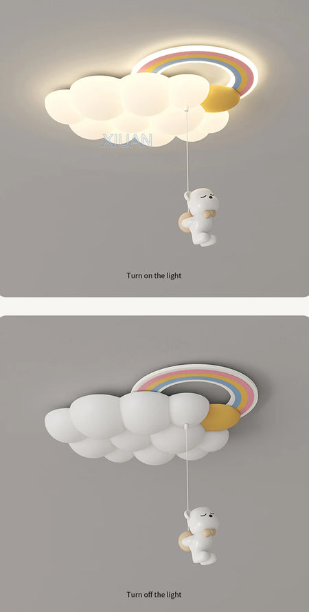 Children Lighting - Cartoon Cloud Rainbow Ceiling Light Bear Horse Rabbit Bedroom Lamps Eye Care Chandelier SW-36210345 - SWEET-LIGHTS