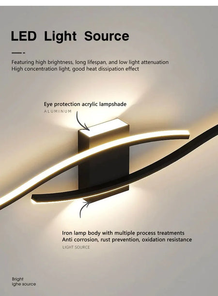 Wall Light - Indoor LED Wall Lamps for Bedroom Black Gold SW-36210458 - SWEET-LIGHTS