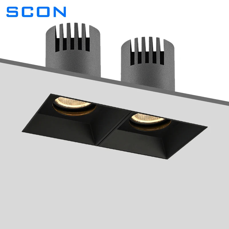 Spotlight - SCON Recessed Spotlight Square Rimless LED Downlight Anti-glare Embedded Ceiling Lamps 110V-240V SW-36210789 - SWEET-LIGHTS