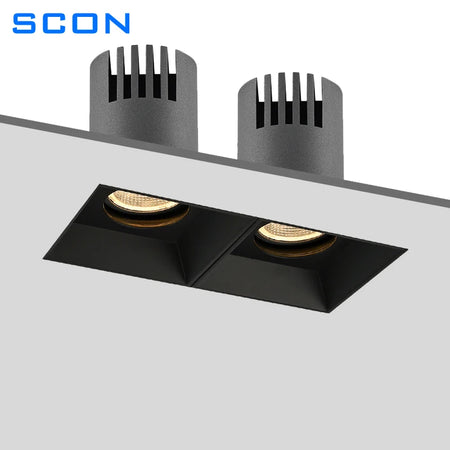 Spotlight - SCON Recessed Spotlight Square Rimless LED Downlight Anti-glare Embedded Ceiling Lamps 110V-240V SW-36210789 - SWEET-LIGHTS