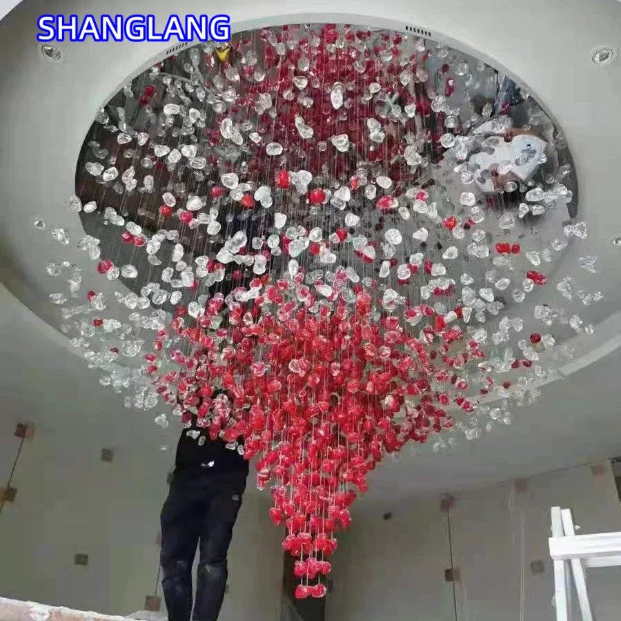 Chandelier - Large Luxury Cristal Lighting Fixtures Modern Stone Crystal LED Chandelier For Living Room Indoor Decor SW-36210347 - SWEET-LIGHTS