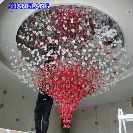 Chandelier - Large Luxury Cristal Lighting Fixtures Modern Stone Crystal LED Chandelier For Living Room Indoor Decor SW-36210347 - SWEET-LIGHTS