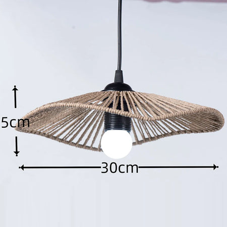 Lampshade - 30cm Paper Rope Hand Knit Vintage Light Cover SW-36210457 - SWEET-LIGHTS