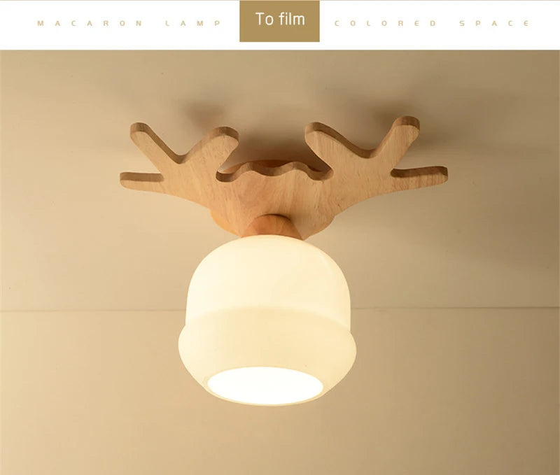 Ceiling Light - Modern Glass Lamp with Wooden Frame for Living Room Dining Kitchen SW-36210457 - SWEET-LIGHTS