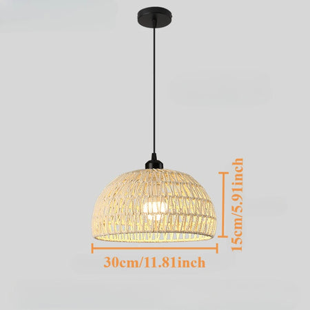 Pendant Light - Boho Rattan Pendant Light Fixture Vintage Farmhouse E27 Hand Woven Hemp Rope Hanging Chandelier SW-36210739 - SWEET-LIGHTS