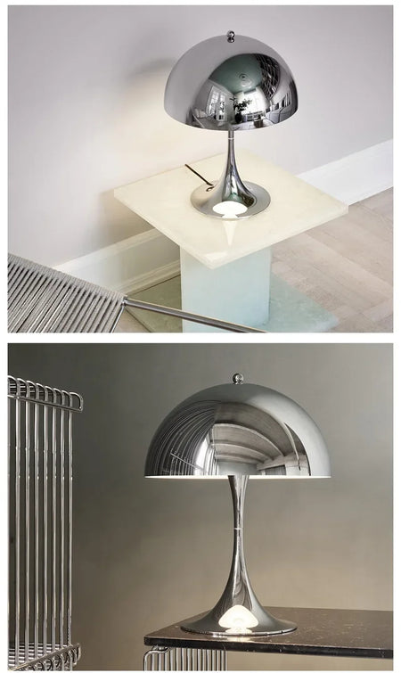 Table Lamp - Mushroom Denmark Chrome Desk Light E27 Bulb SW-36210458 - SWEET-LIGHTS