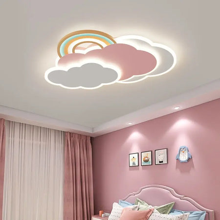 Children Lighting - Romantic Rainbow Cloud Ceiling Lamps 50cm 60cm Pink Light Remote Control SW-36210345 - SWEET-LIGHTS