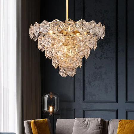 Chandelier - Modern Snow Glass Luxury for High-End Villa SW-36210478 - SWEET-LIGHTS
