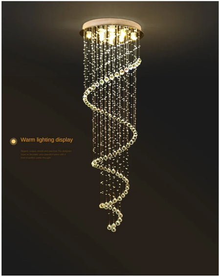 Chandelier - New Modern LED K9 Crystal Double Staircase Lamp SW-36210347 - SWEET-LIGHTS